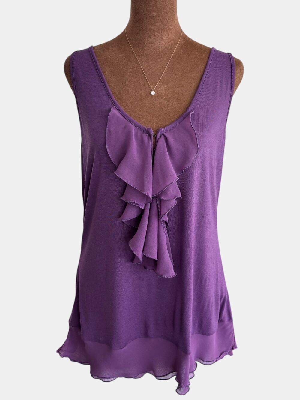 2010s Target x Converse Flowy Purple Ruffle Tank Y2K Summer Top Extra Large XL